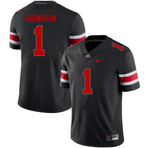 Men Davison Igbinosun Blackout Ohio State Buckeyes #1 Football Game Jersey 673380-785