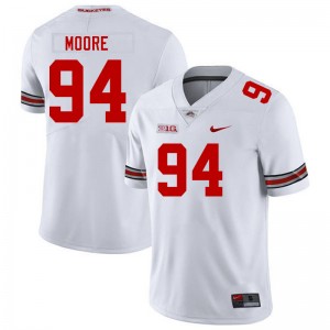 Men Jason Moore White Ohio State Buckeyes #94 Football Embroidery Jersey 712074-504