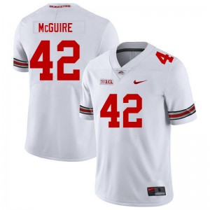 Men Joe McGuire White Ohio State Buckeyes #42 Football Embroidery Jersey 625761-719