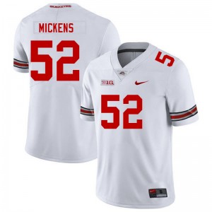Men Joshua Mickens White Ohio State Buckeyes #52 Football NCAA Jersey 289185-667