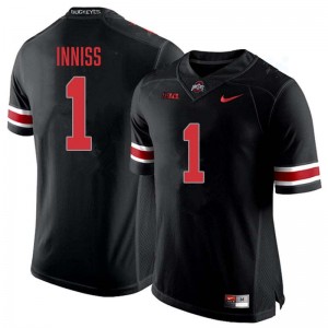 Men Brandon Inniss Blackout Ohio State Buckeyes #1 Football Replica Jersey 488192-199