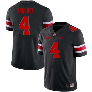 Men Devin Sanchez Blackout Ohio State Buckeyes #4 Football Replica Jersey 662188-576