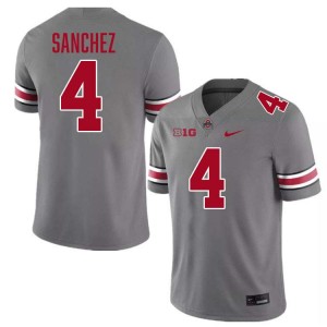 Men Devin Sanchez Grey Ohio State Buckeyes #4 Football Replica Jersey 838076-160