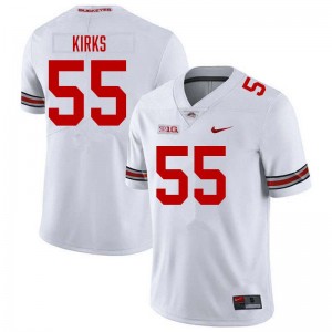Men Dominic Kirks White Ohio State Buckeyes #55 Football Embroidery Jersey 844912-755