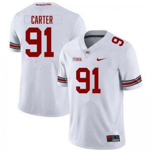 Men Jarquez Carter White Ohio State Buckeyes #91 Football Alumni Jersey 965991-369