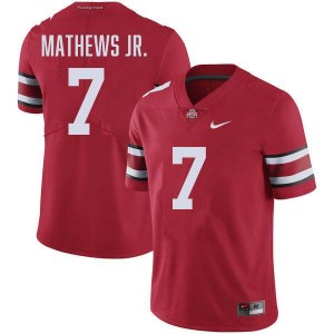 Men Jermaine Mathews Jr. Red Ohio State Buckeyes #7 Football Player Jersey 224878-561