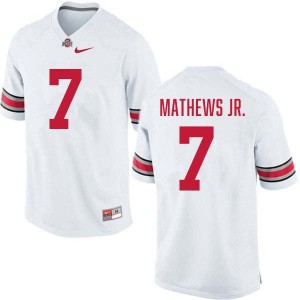 Men Jermaine Mathews Jr. White Ohio State Buckeyes #7 Football Embroidery Jersey 860818-509