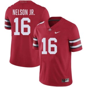 Men Keenan Nelson Jr. Red Ohio State Buckeyes #16 Football Stitched Jersey 197429-222