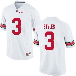 Men Lorenzo Styles Jr. White Ohio State Buckeyes #3 Football Replica Jersey 960107-472
