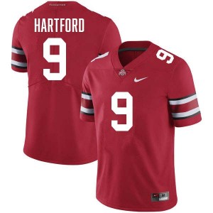 Men Malik Hartford Red Ohio State Buckeyes #9 Football Alumni Jersey 261061-450