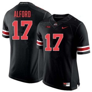 Men Tarvos Alford Blackout Ohio State Buckeyes #17 Football Limited Jersey 595220-888
