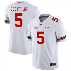 Men Aaron Scott Jr. White Ohio State Buckeyes #5 Football Official Jersey 635530-292