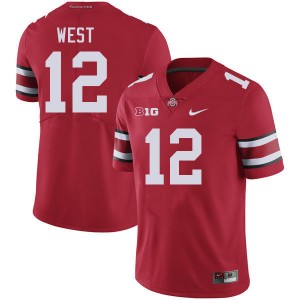 Men Bryce West Red Ohio State Buckeyes #12 Football Official Jersey 863068-362