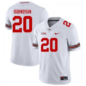 Men Davison Igbinosun White Ohio State Buckeyes #20 Football Replica Jersey 318171-316