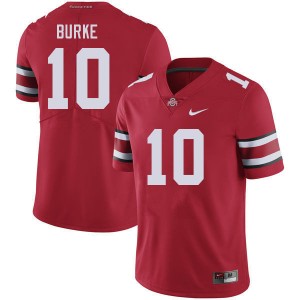 Men Denzel Burke Red Ohio State Buckeyes #10 Football Official Jersey 245022-981