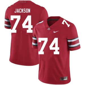Men Donovan Jackson Red Ohio State Buckeyes #74 Football Embroidery Jersey 412103-627