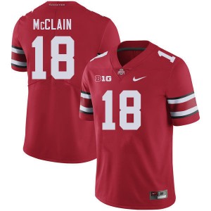 Men Jaylen McClain Red Ohio State Buckeyes #18 Football Embroidery Jersey 599751-763