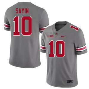 Men Julian Sayin Grey Ohio State Buckeyes #10 Football Replica Jersey 242517-311