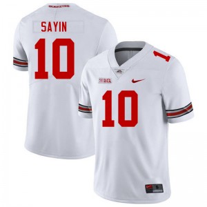Men Julian Sayin White Ohio State Buckeyes #10 Football Embroidery Jersey 732572-569