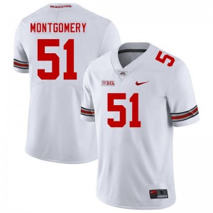 Men Luke Montgomery White Ohio State Buckeyes #51 Football University Jersey 845328-131