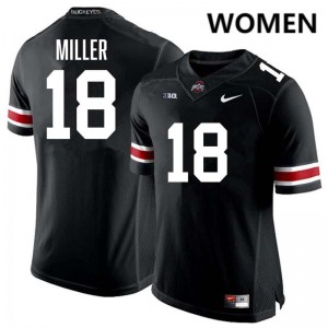 Women's Bodpegn Miller Black Ohio State Buckeyes #18 Football Player Jersey 284413-340