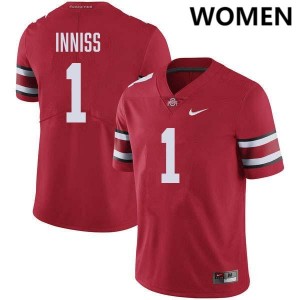 Women's Brandon Inniss Red Ohio State Buckeyes #1 Football Official Jersey 934320-490