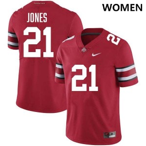 Women's Brenten Jones Red Ohio State Buckeyes #21 Football Official Jersey 127377-586