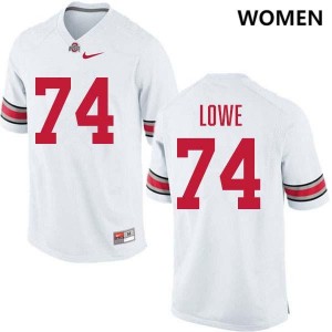 Women's Carter Lowe White Ohio State Buckeyes #74 Football 2025 Jersey 311537-981
