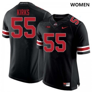 Women's Dominic Kirks Blackout Ohio State Buckeyes #55 Football Limited Jersey 445664-412
