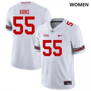 Women's Dominic Kirks White Ohio State Buckeyes #55 Football 2025-26 Jersey 201402-745
