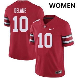 Women's Faheem Delane Red Ohio State Buckeyes #10 Football 2025-26 Jersey 212409-623