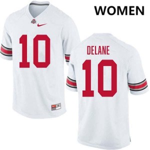 Women's Faheem Delane White Ohio State Buckeyes #10 Football Alumni Jersey 659522-686
