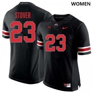 Women's Garrett Stover Blackout Ohio State Buckeyes #23 Football University Jersey 754655-686