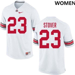 Women's Garrett Stover White Ohio State Buckeyes #23 Football University Jersey 504773-256