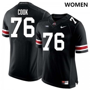 Women's Jake Cook Black Ohio State Buckeyes #76 Football Stitched Jersey 831910-130