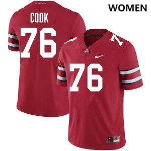 Women's Jake Cook Red Ohio State Buckeyes #76 Football University Jersey 934494-820