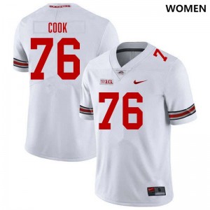 Women's Jake Cook White Ohio State Buckeyes #76 Football Official Jersey 209174-545