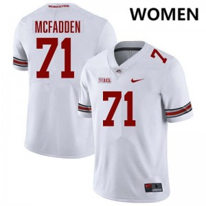 Women's Jayvon McFadden White Ohio State Buckeyes #71 Football Official Jersey 748430-254