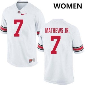 Women's Jermaine Mathews Jr. White Ohio State Buckeyes #7 Football High School Jersey 681295-897