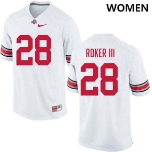 Women's Leroy Roker III White Ohio State Buckeyes #28 Football 2025-26 Jersey 219585-666
