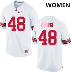 Women's Logan George White Ohio State Buckeyes #48 Football Player Jersey 888088-795