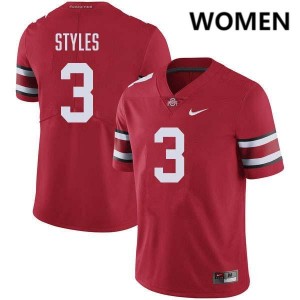 Women's Lorenzo Styles Jr. Red Ohio State Buckeyes #3 Football Alumni Jersey 412901-851