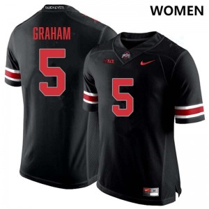 Women's Mylan Graham Blackout Ohio State Buckeyes #5 Football Stitched Jersey 142286-302