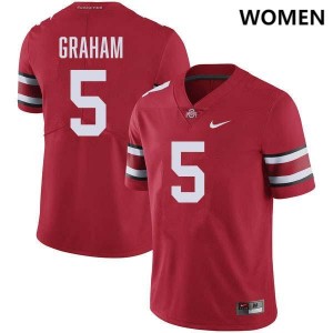 Women's Mylan Graham Red Ohio State Buckeyes #5 Football Embroidery Jersey 957515-357