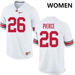 Women's Payton Pierce White Ohio State Buckeyes #26 Football Stitched Jersey 124217-263