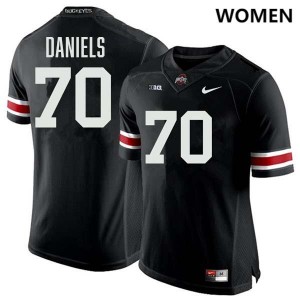 Women's Phillip Daniels Black Ohio State Buckeyes #70 Football Embroidery Jersey 278724-166