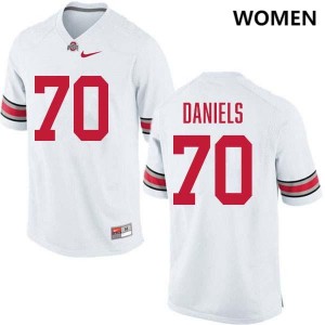 Women's Phillip Daniels White Ohio State Buckeyes #70 Football Official Jersey 358648-203