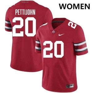 Women's Riley Pettijohn Red Ohio State Buckeyes #20 Football Embroidery Jersey 678871-532