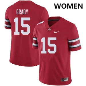 Women's Zion Grady Red Ohio State Buckeyes #15 Football Alumni Jersey 869376-184