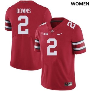 Women's Caleb Downs Red Ohio State Buckeyes #2 Football Replica Jersey 879194-403